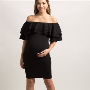 PinkBlush: Black fitted maternity dress